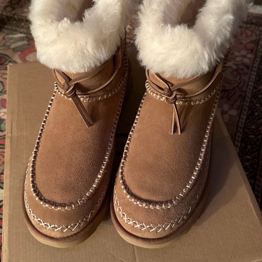 UGG Tan Winter Boots with Sheepskin Lining